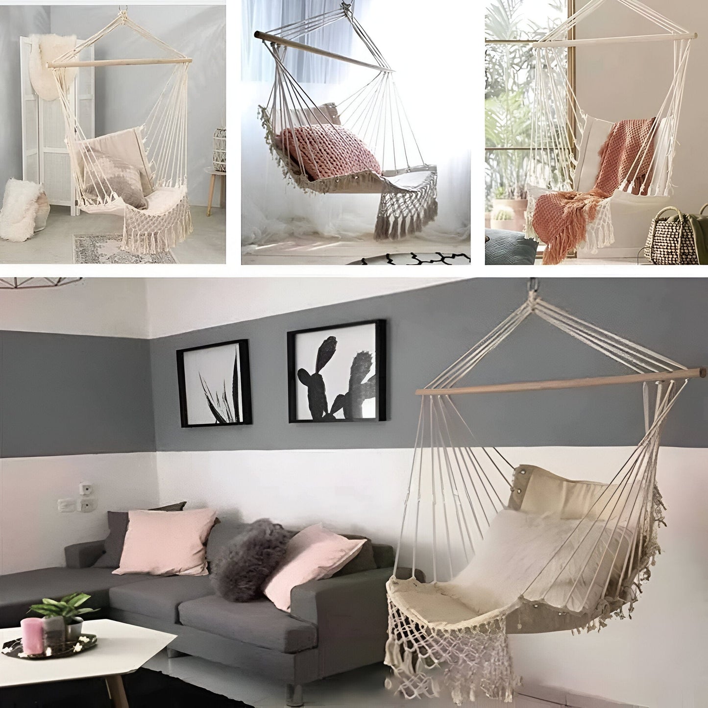 Handmade Macrame Hanging Hammock Swing Chair