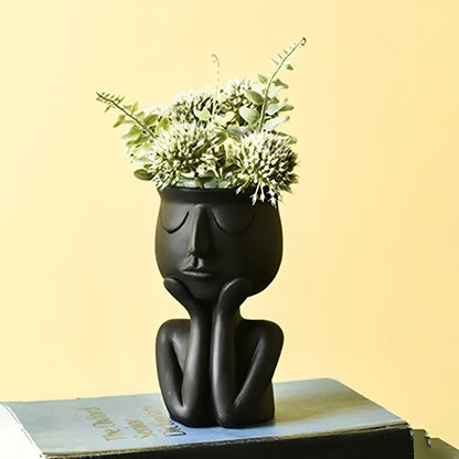 Cupping Face Resting Ceramic Planter