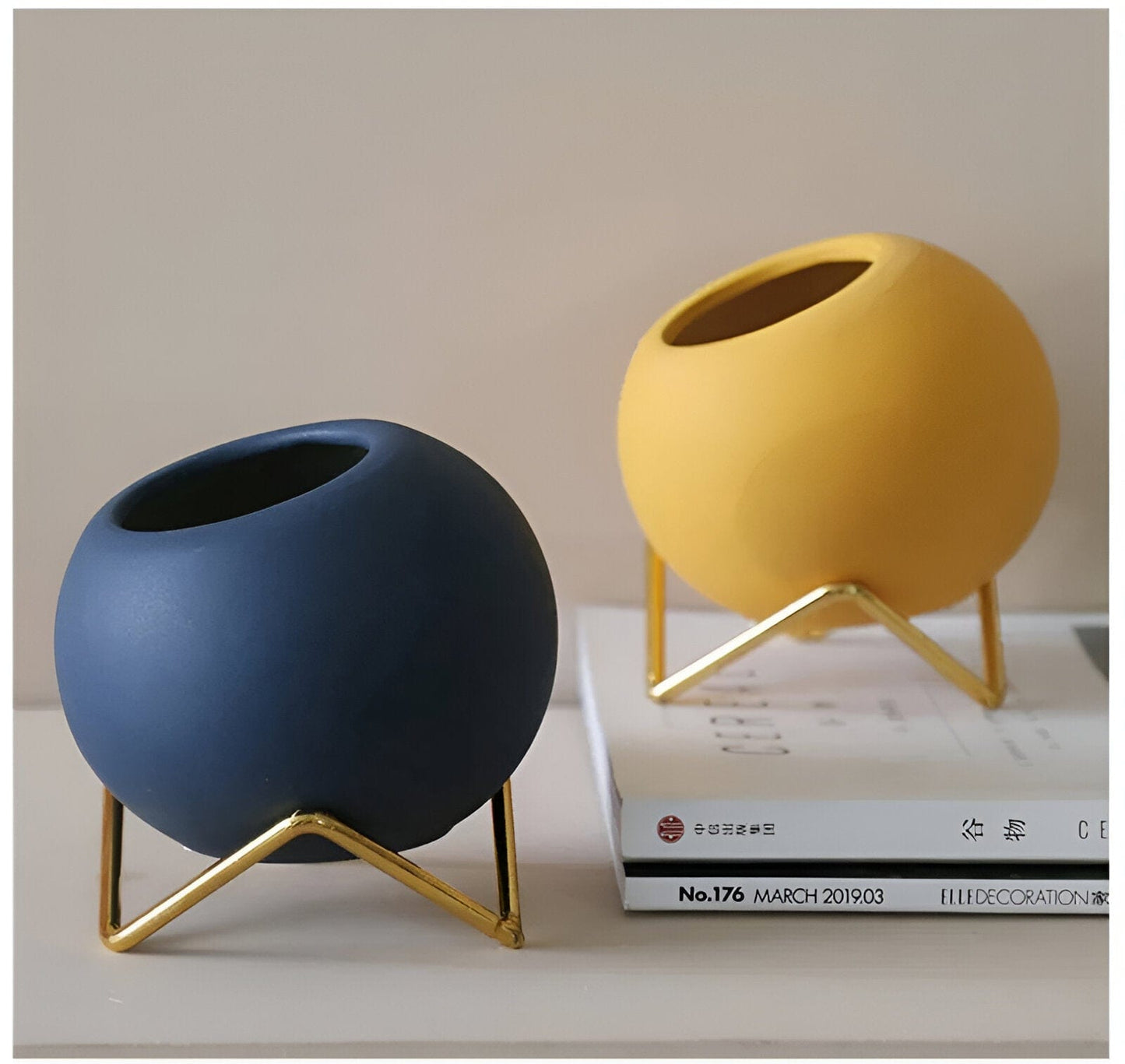  Abstract Colors Ceramic Planter Pots with Stand