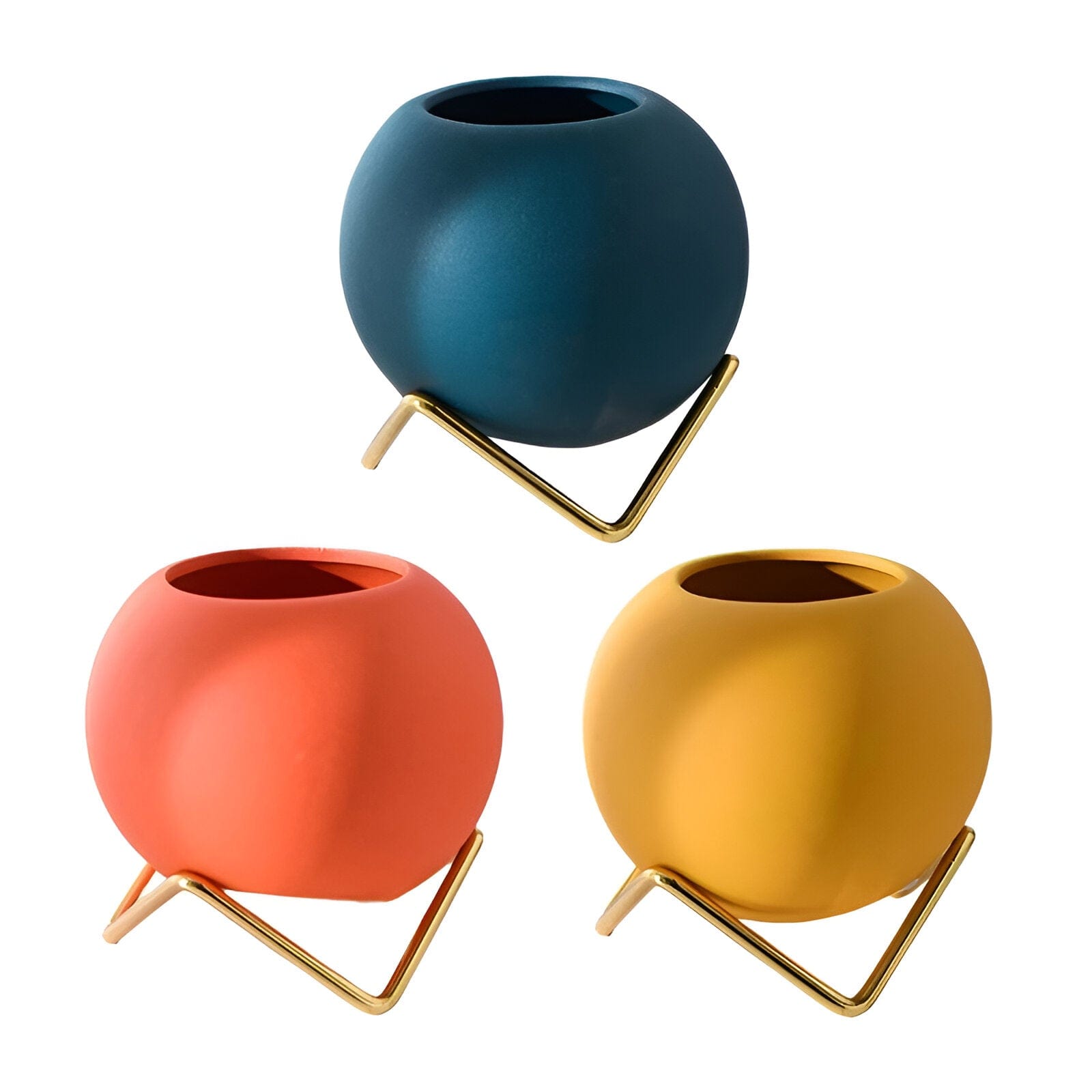  Abstract Colors Ceramic Planter Pots with Stand