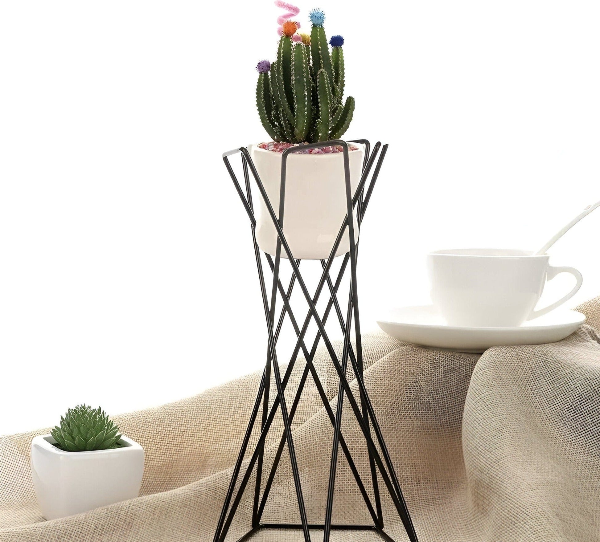 Twisted Geometric Metal Air Plant Stand