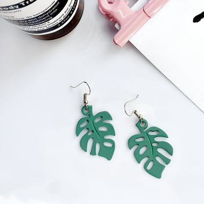 Monstera Leaf Drop Earrings