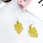 Monstera Leaf Drop Earrings