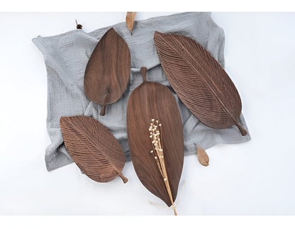 Wooden Leaf Serving Trays