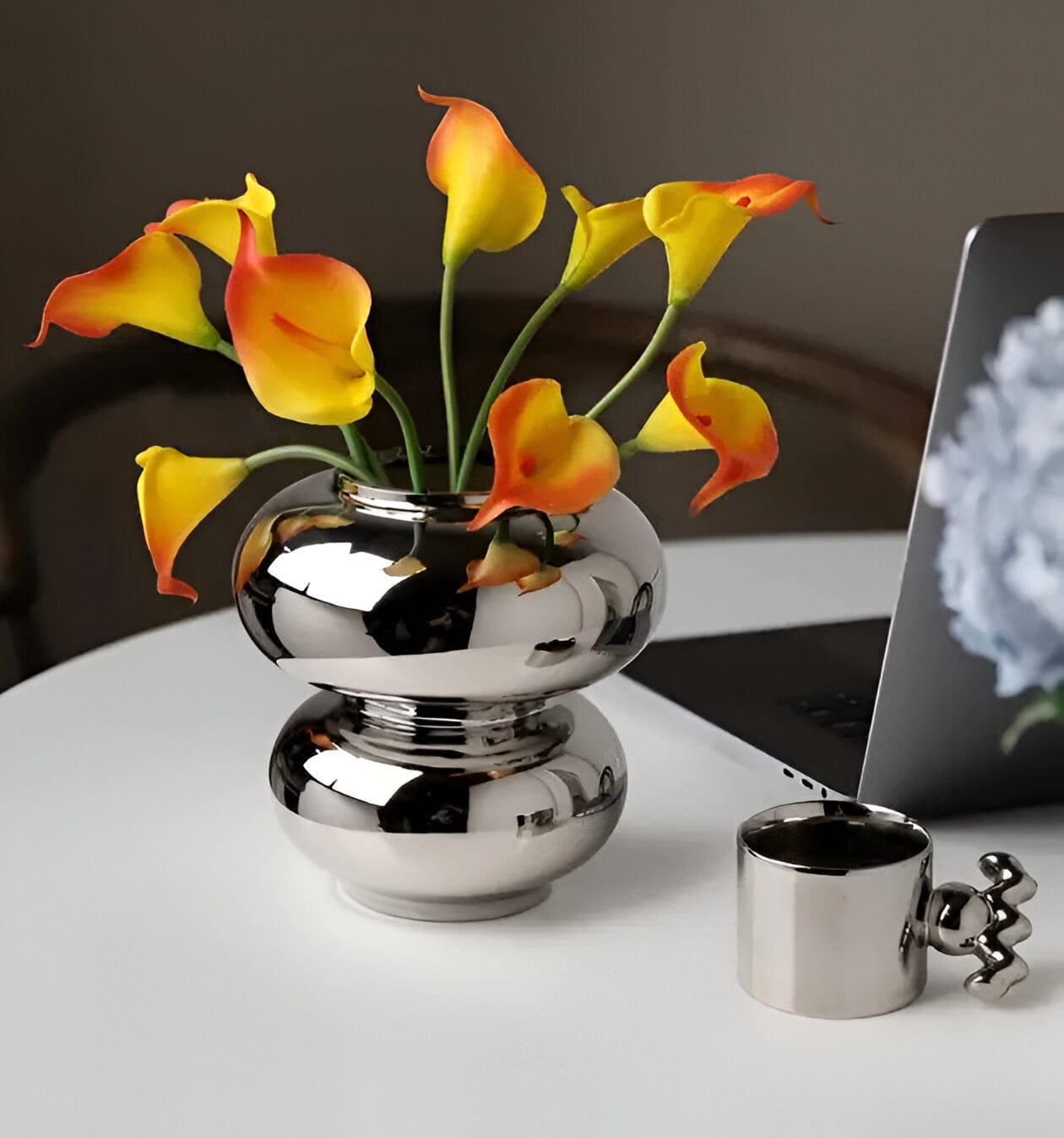 Ring Dance Plated Ceramic Vases