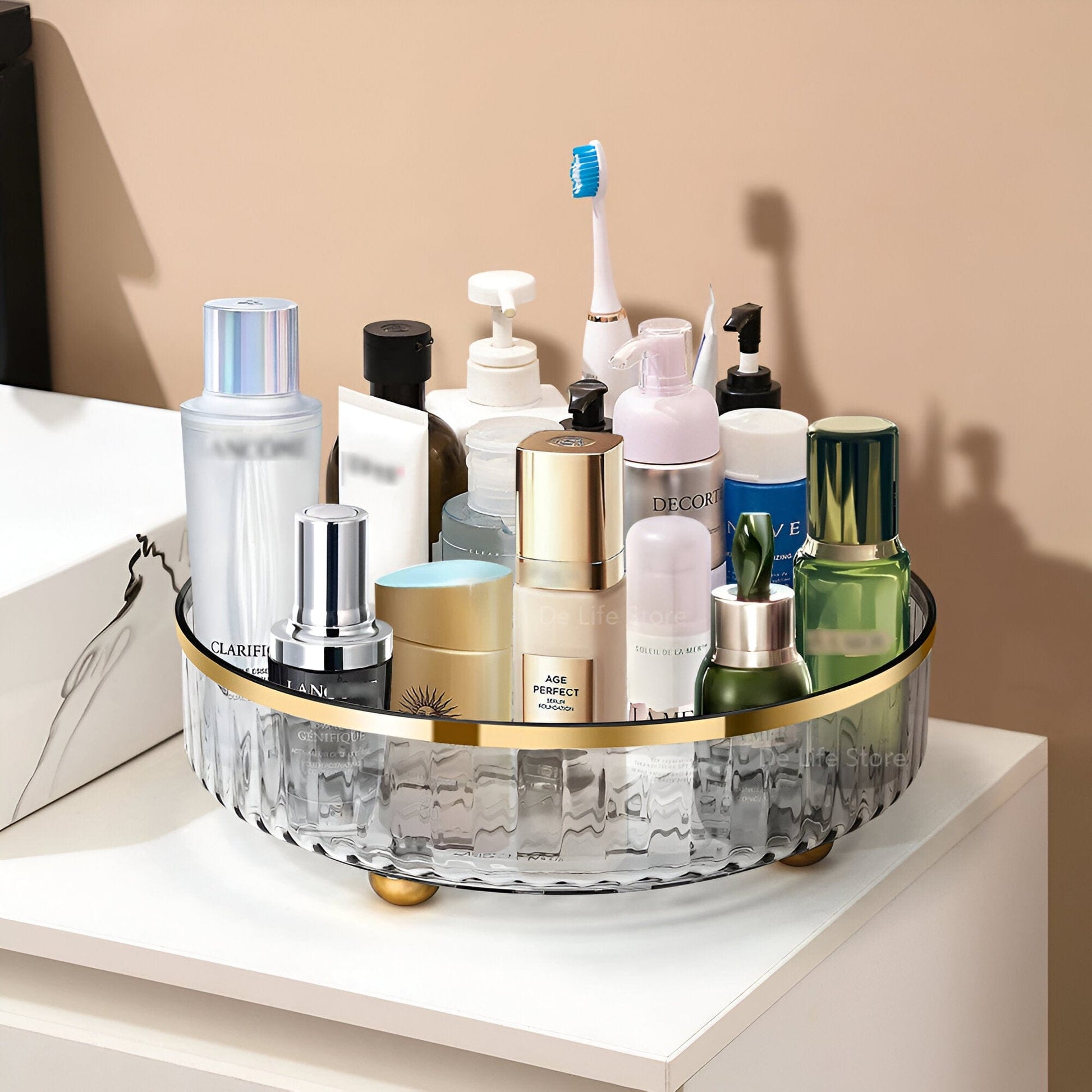 Luxury Rotating Perfume Organizer PET Tray