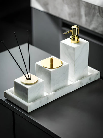 White Marble Bathroom Set Luxury Accessories