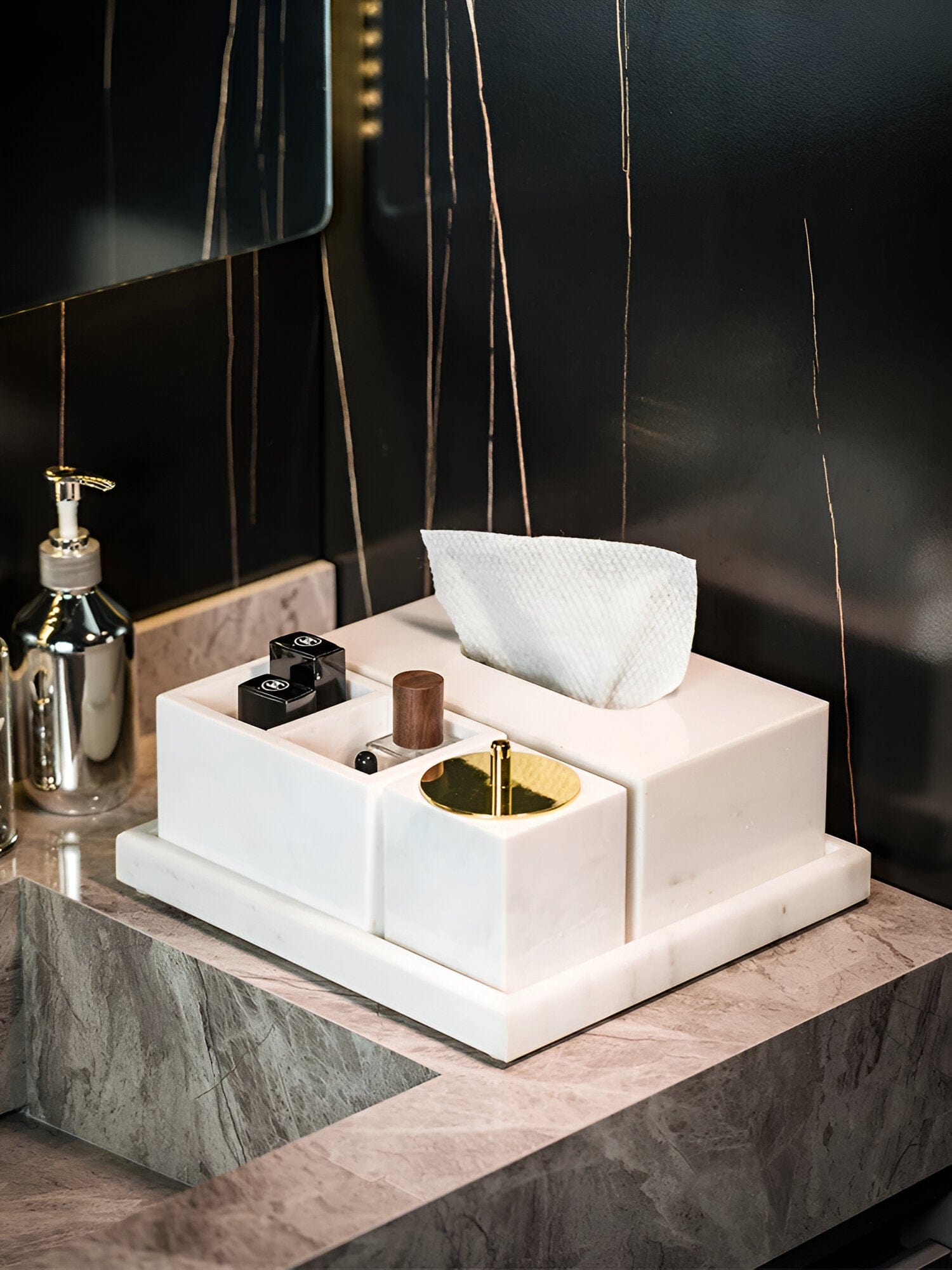 White Marble Bathroom Set Luxury Accessories