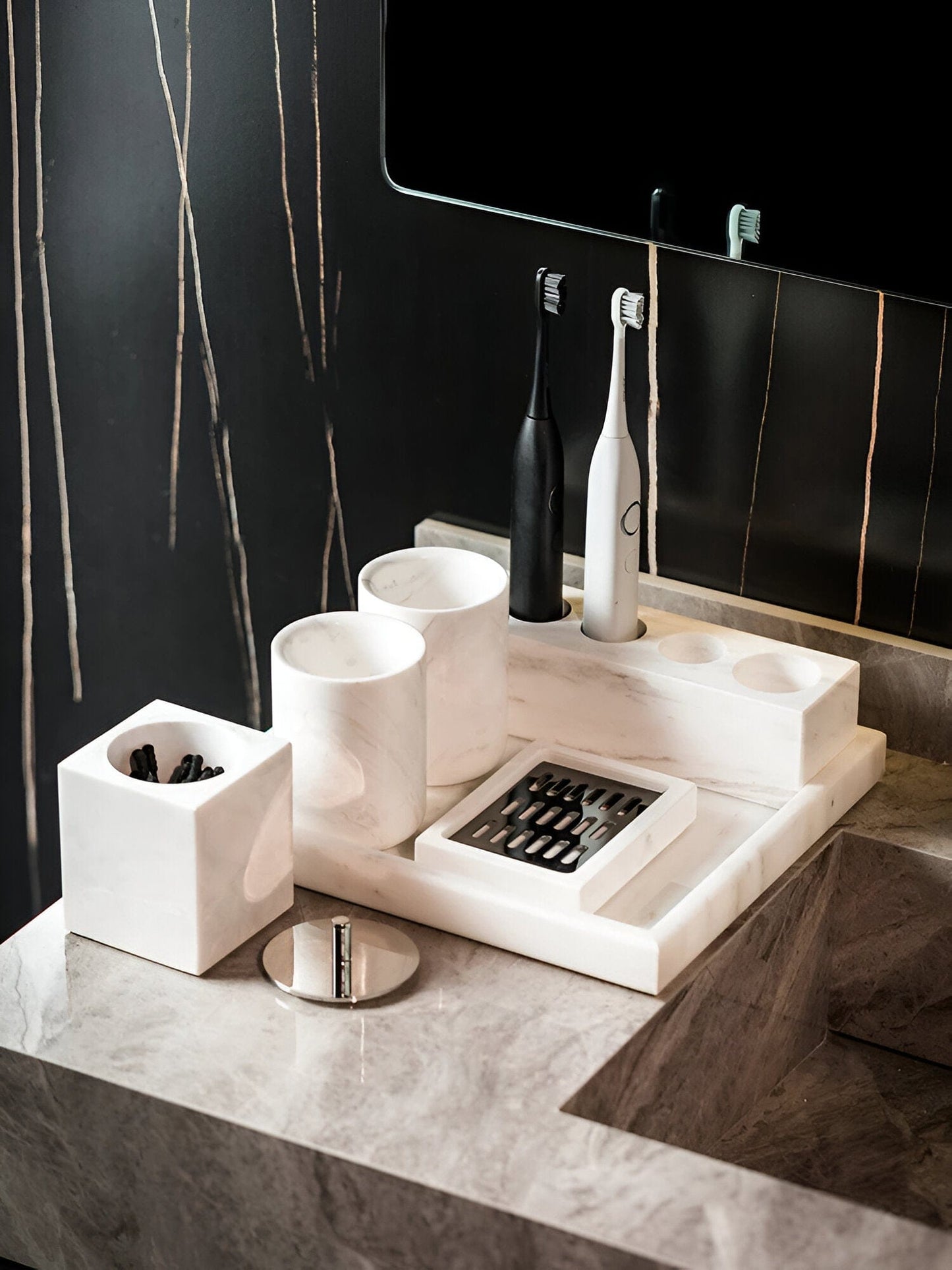 White Marble Bathroom Set Luxury Accessories