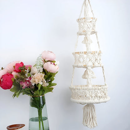 Mae Tiered Macrame Hanging Basket