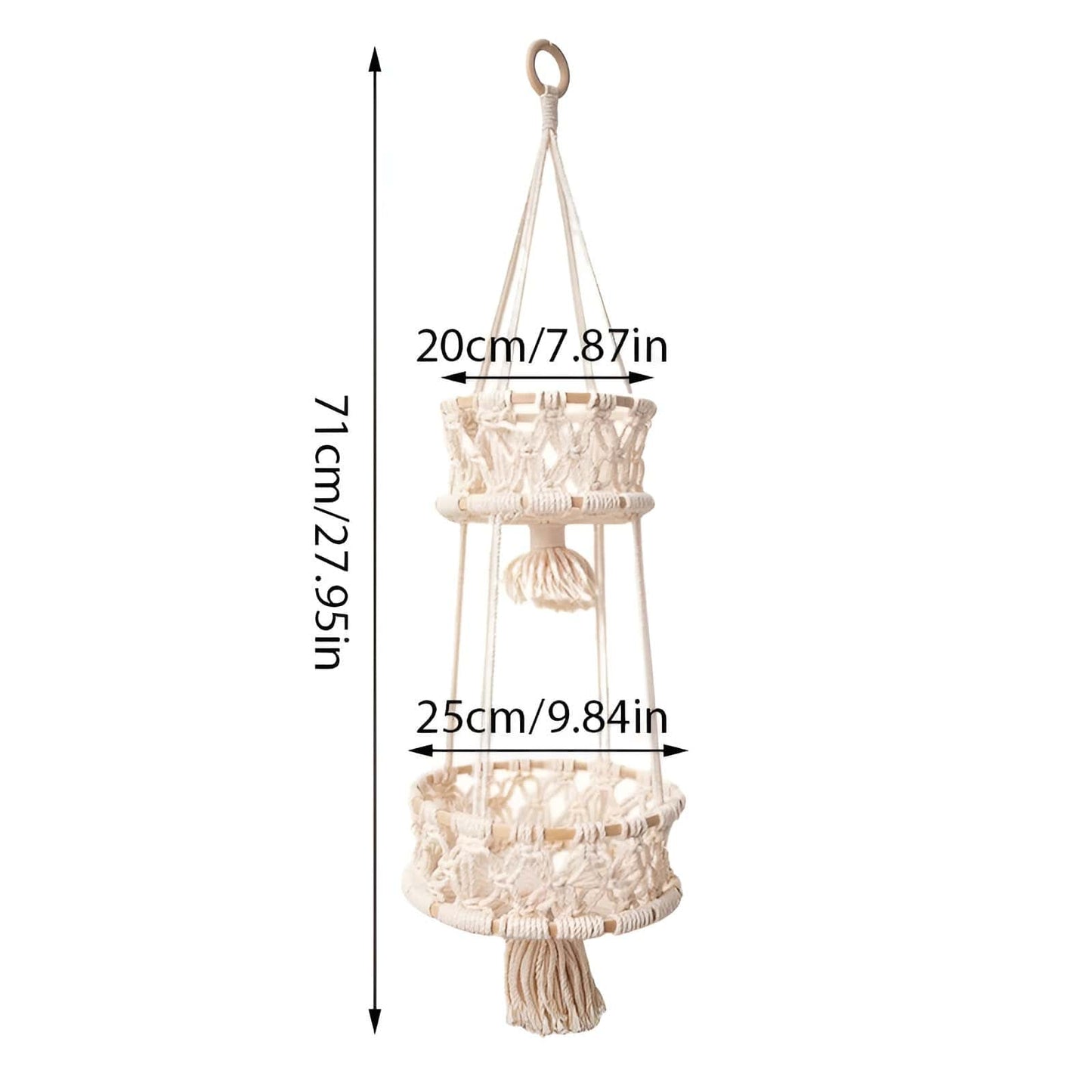 Mae Tiered Macrame Hanging Basket