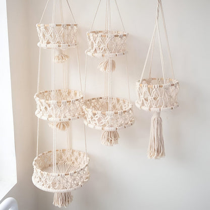 Mae Tiered Macrame Hanging Basket