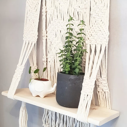   Bohemian Macrame Floating Shelf