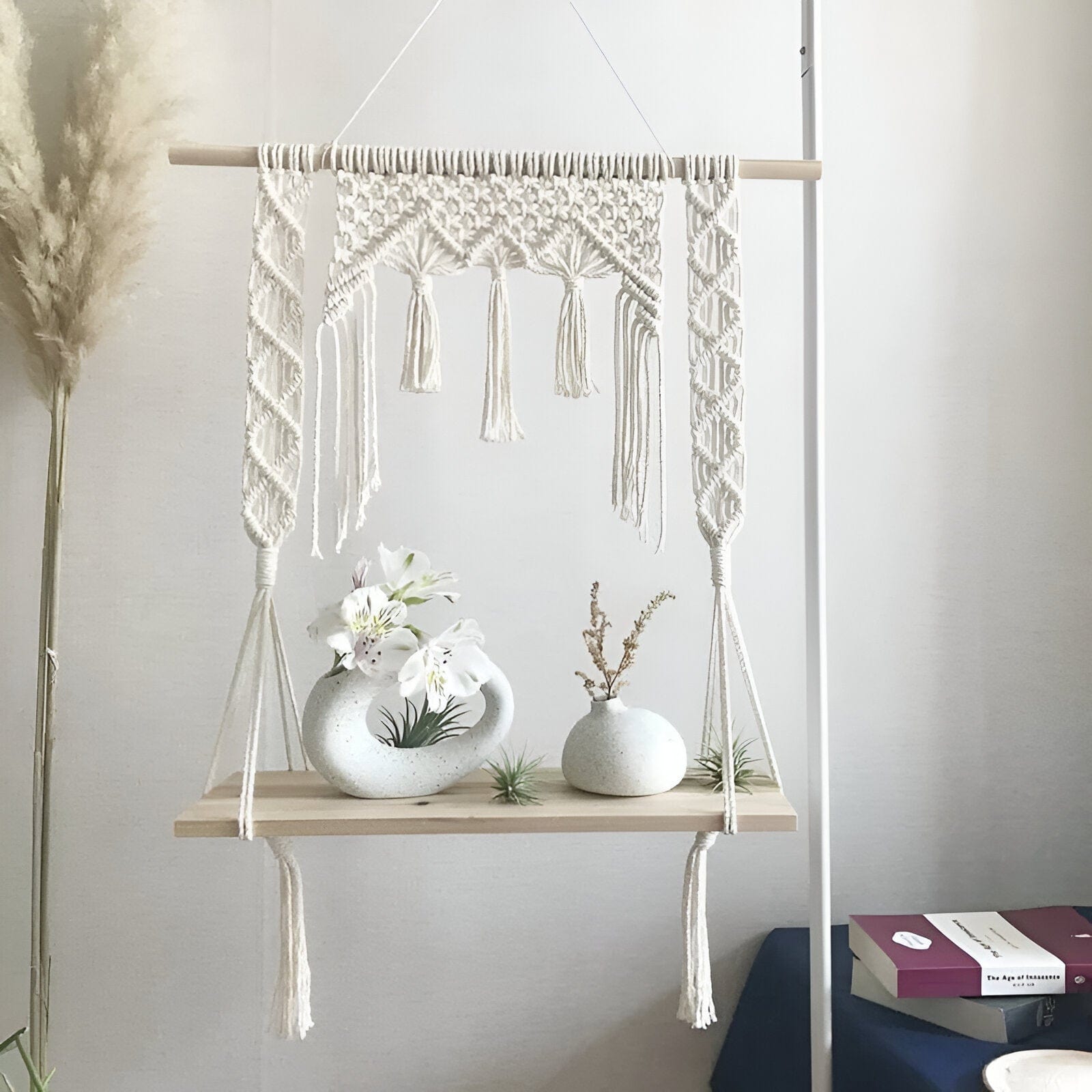   Bohemian Macrame Floating Shelf