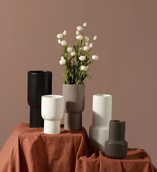 Taupe Monochrome Ceramic Vases