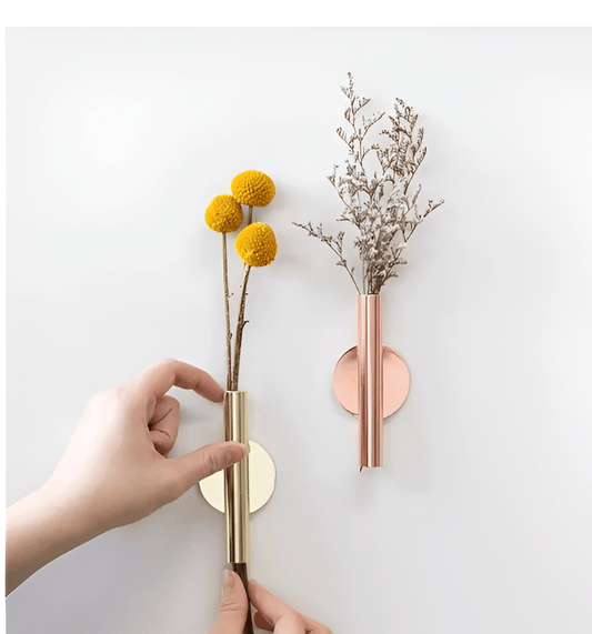 Modern Wall Mounted Metal Tube Vase