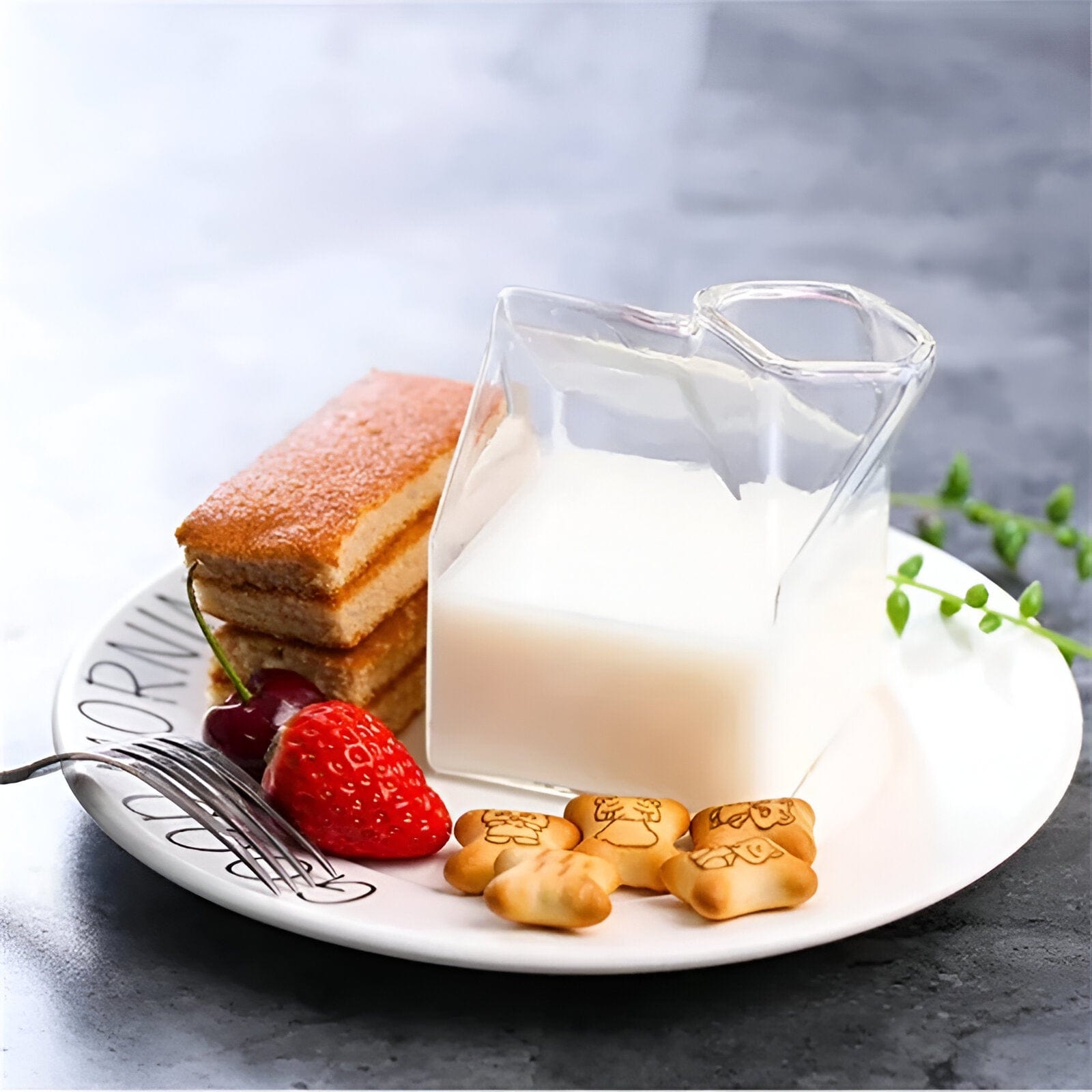 Mini Glass Milk Carton Cup