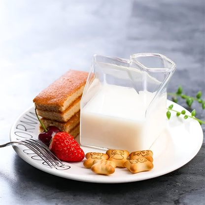 Mini Glass Milk Carton Cup