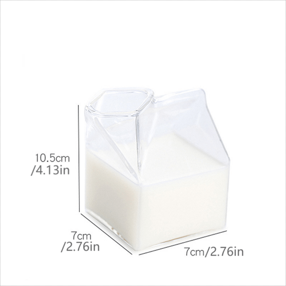 Mini Glass Milk Carton Cup