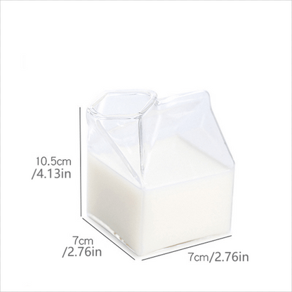 Mini Glass Milk Carton Cup