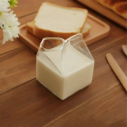 Mini Glass Milk Carton Cup