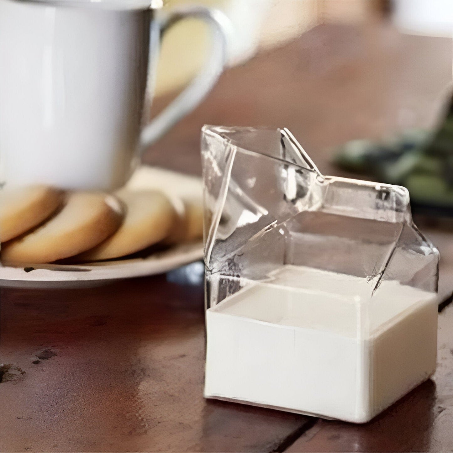 Mini Glass Milk Carton Cup