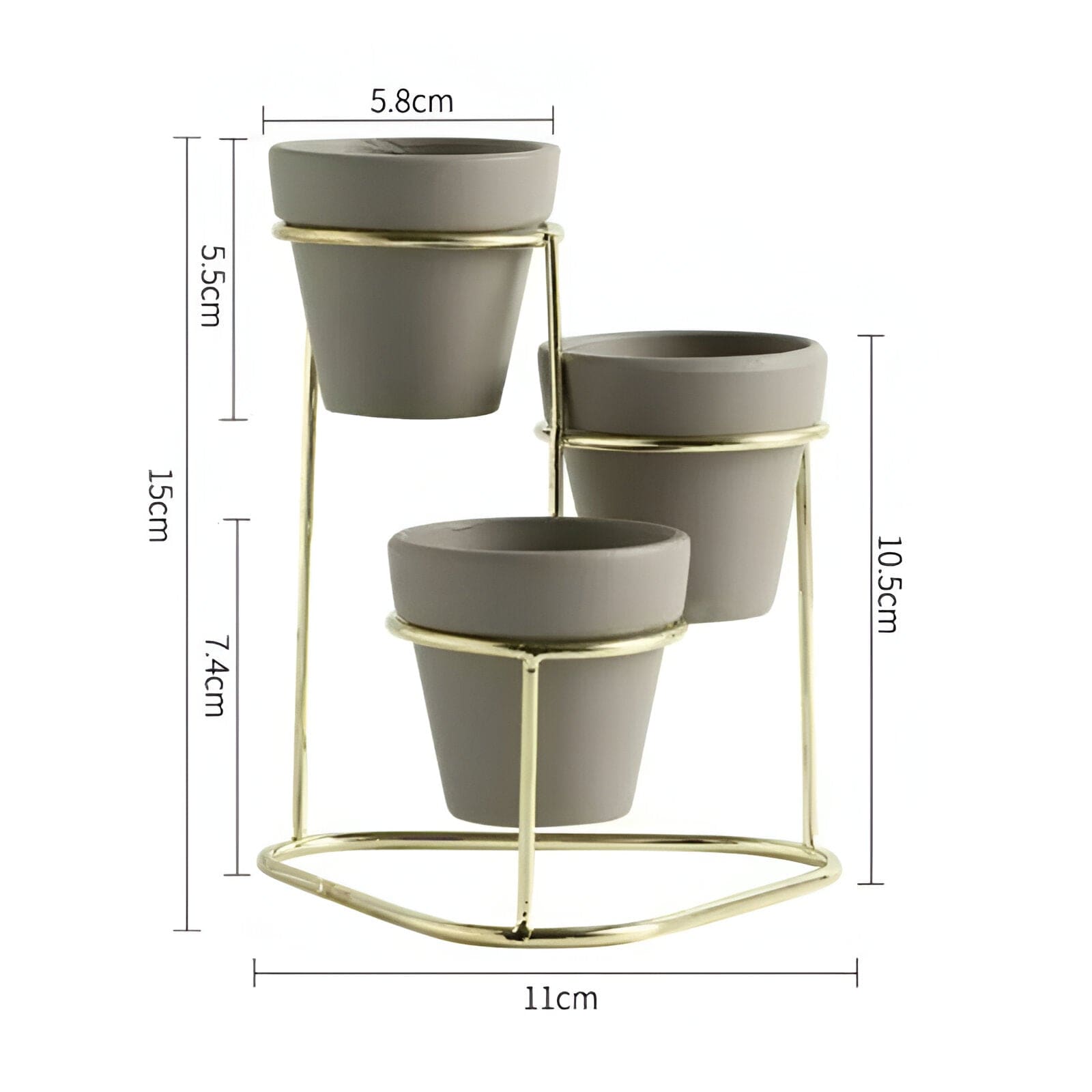  Tiered Ceramic Planters With Metal Stand