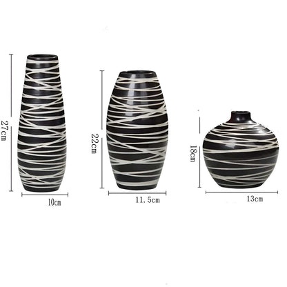 Abstract  Black and White Vases