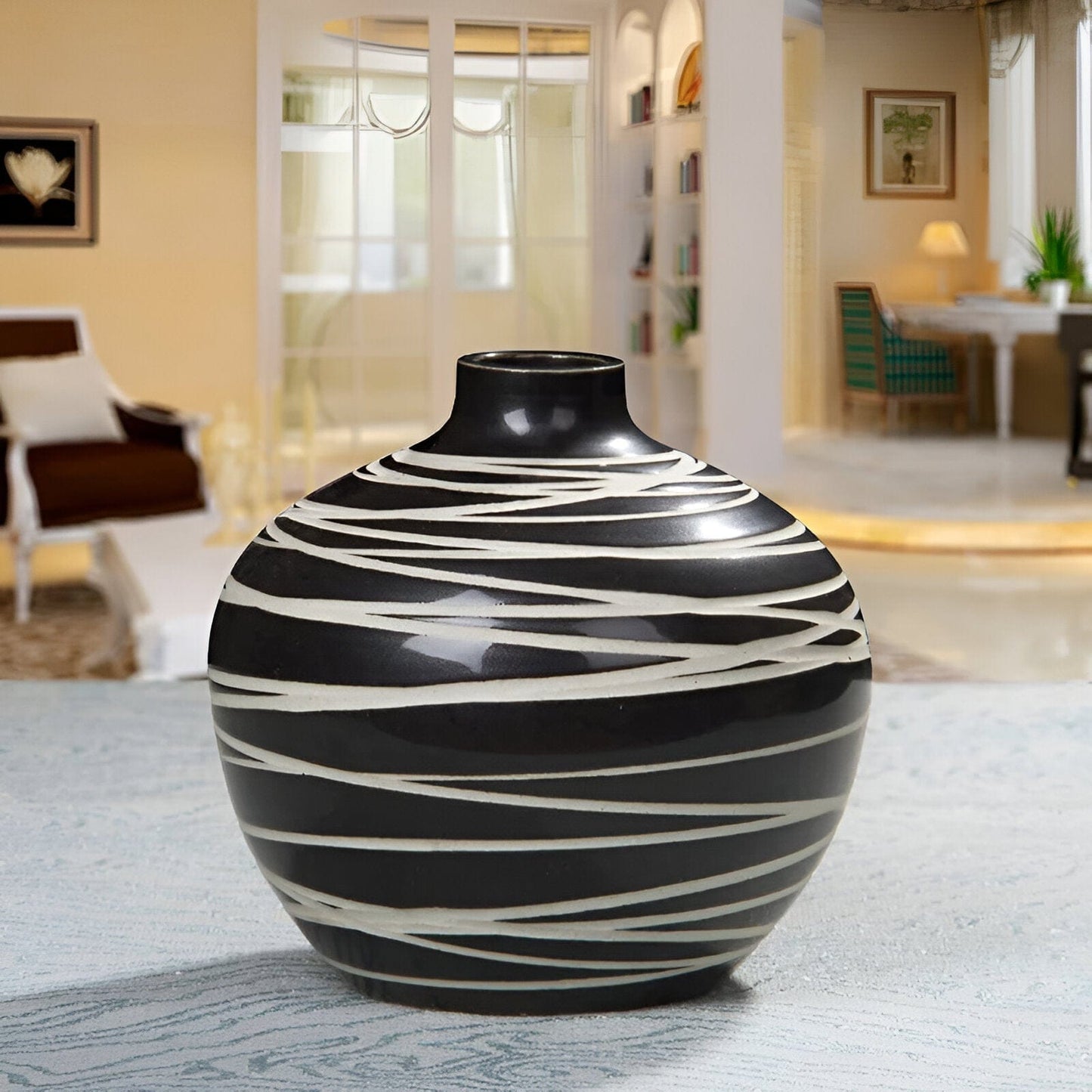 Abstract  Black and White Vases