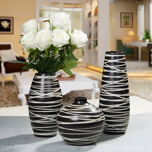 Abstract  Black and White Vases