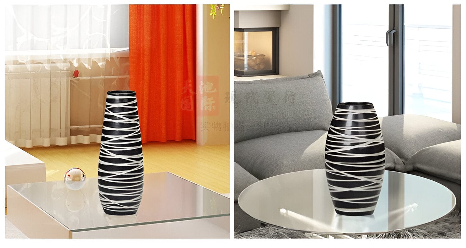 Abstract  Black and White Vases