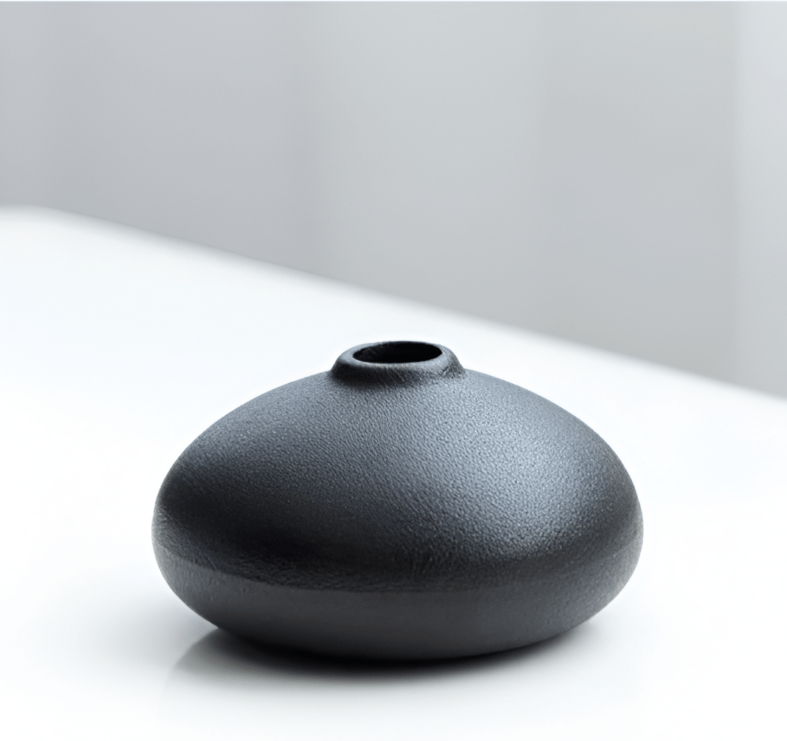 Black as Night Textured Ceramic Vases