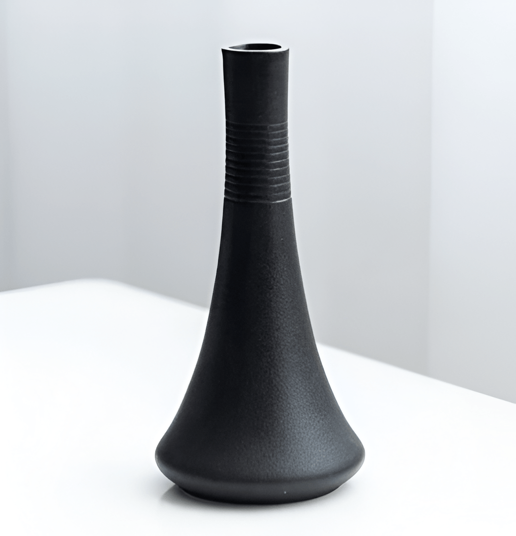 Black as Night Textured Ceramic Vases