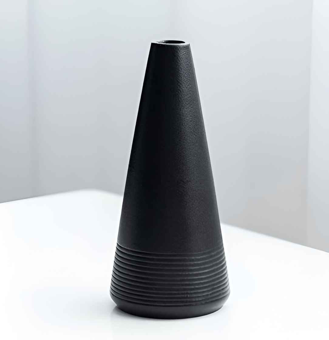 Black as Night Textured Ceramic Vases