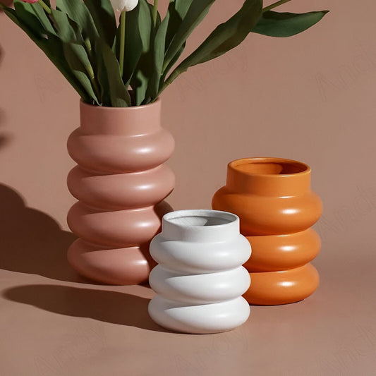 Chunky Rolls Ceramic Vase