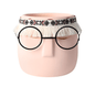 Ceramic Abstract Sleeping Face Planter with Headband and Glasses