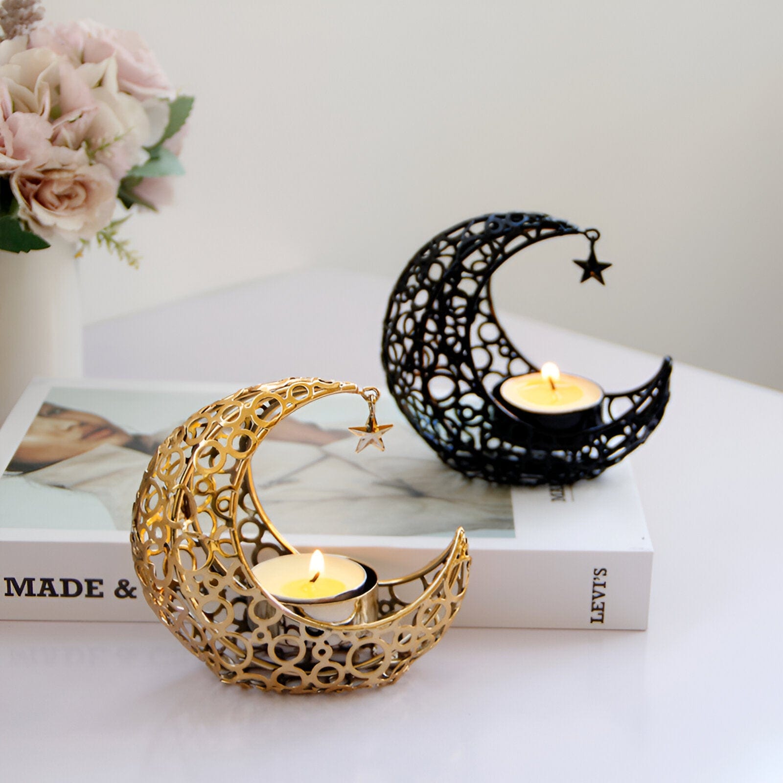 Light Luxury Crescent Candle Holder