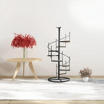 Spiral staircase iron plant stand