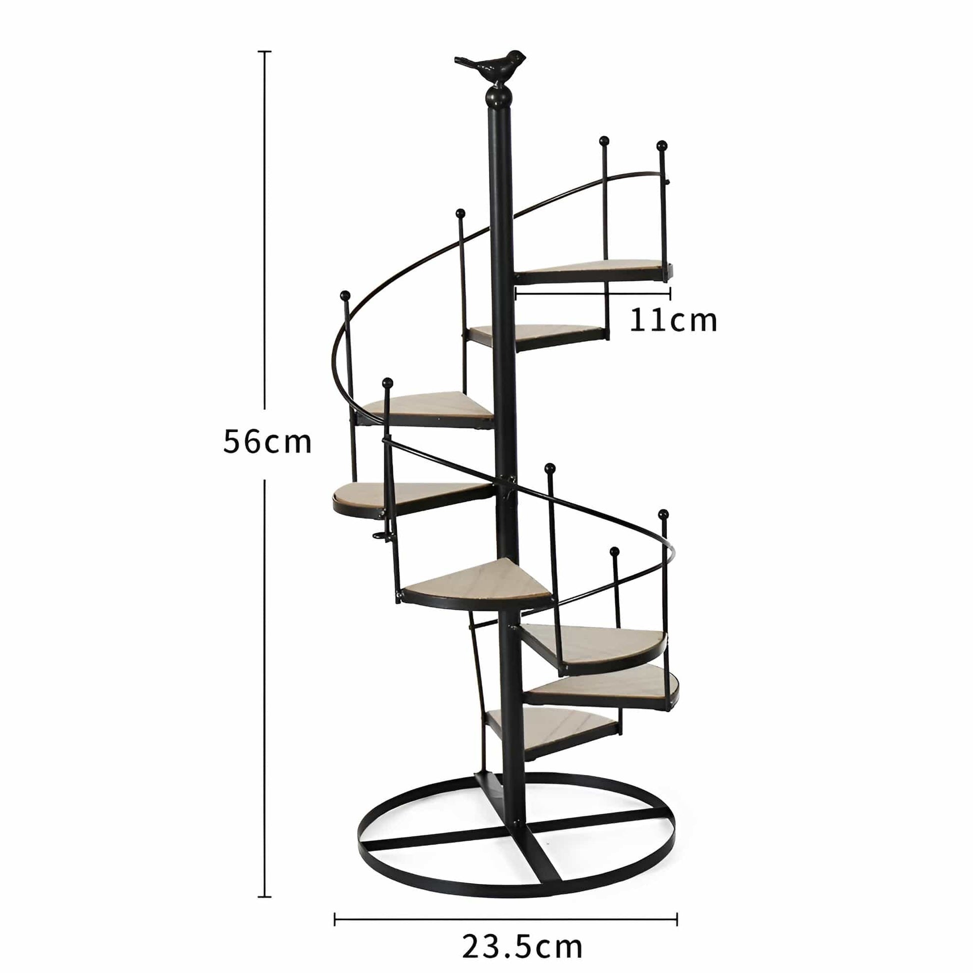 Spiral staircase iron plant stand