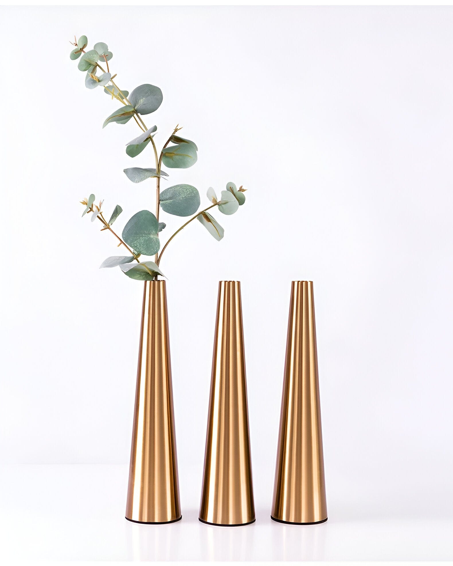 Gold Metal Cone Vase