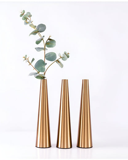 Gold Metal Cone Vase