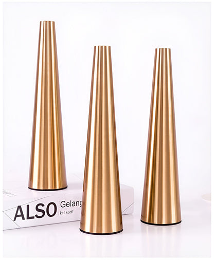 Gold Metal Cone Vase