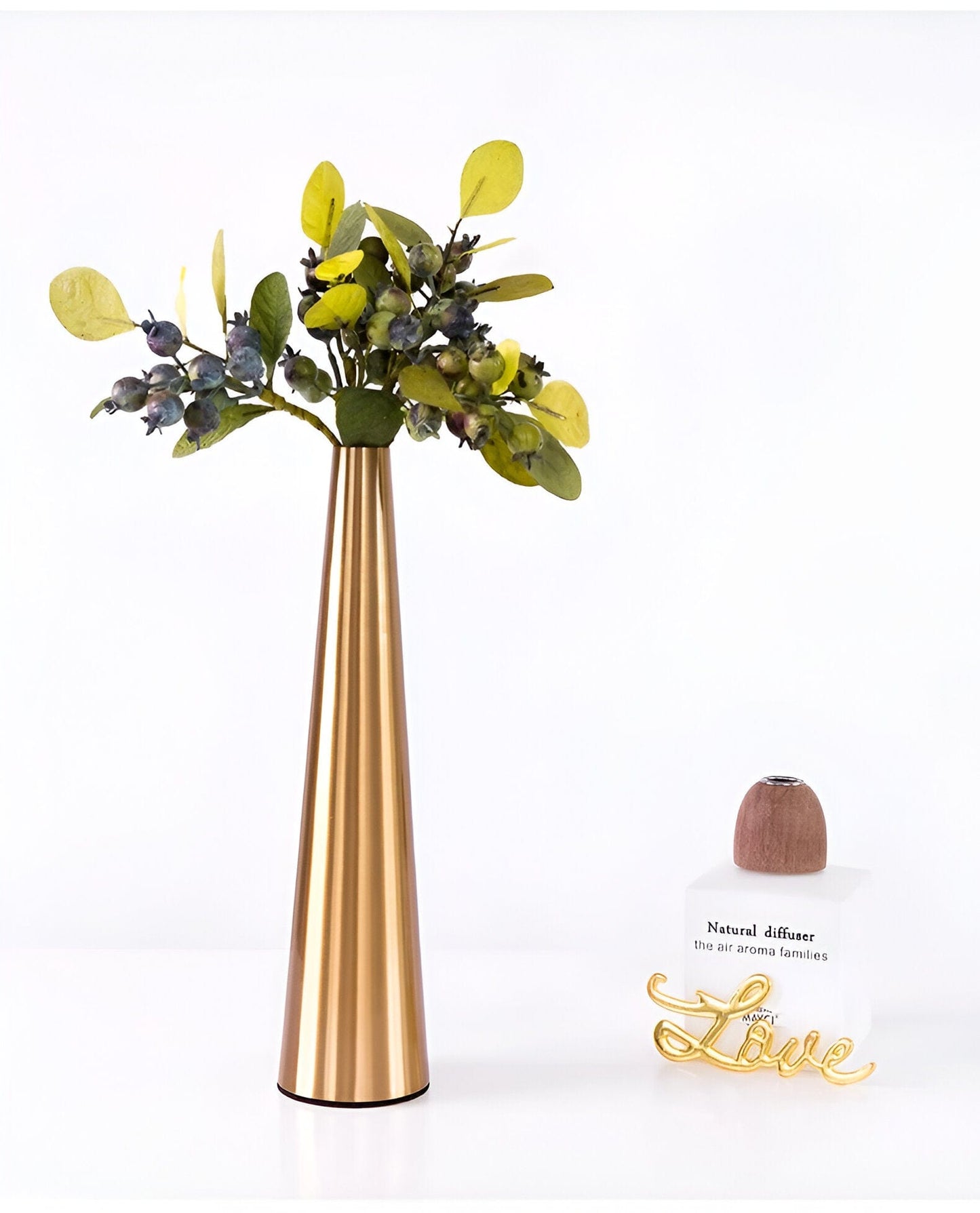 Gold Metal Cone Vase