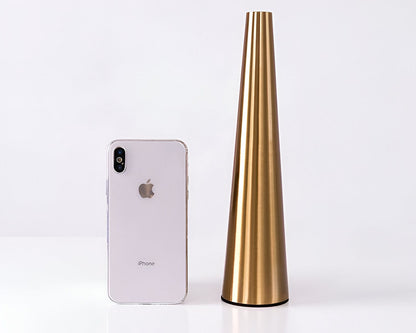 Gold Metal Cone Vase