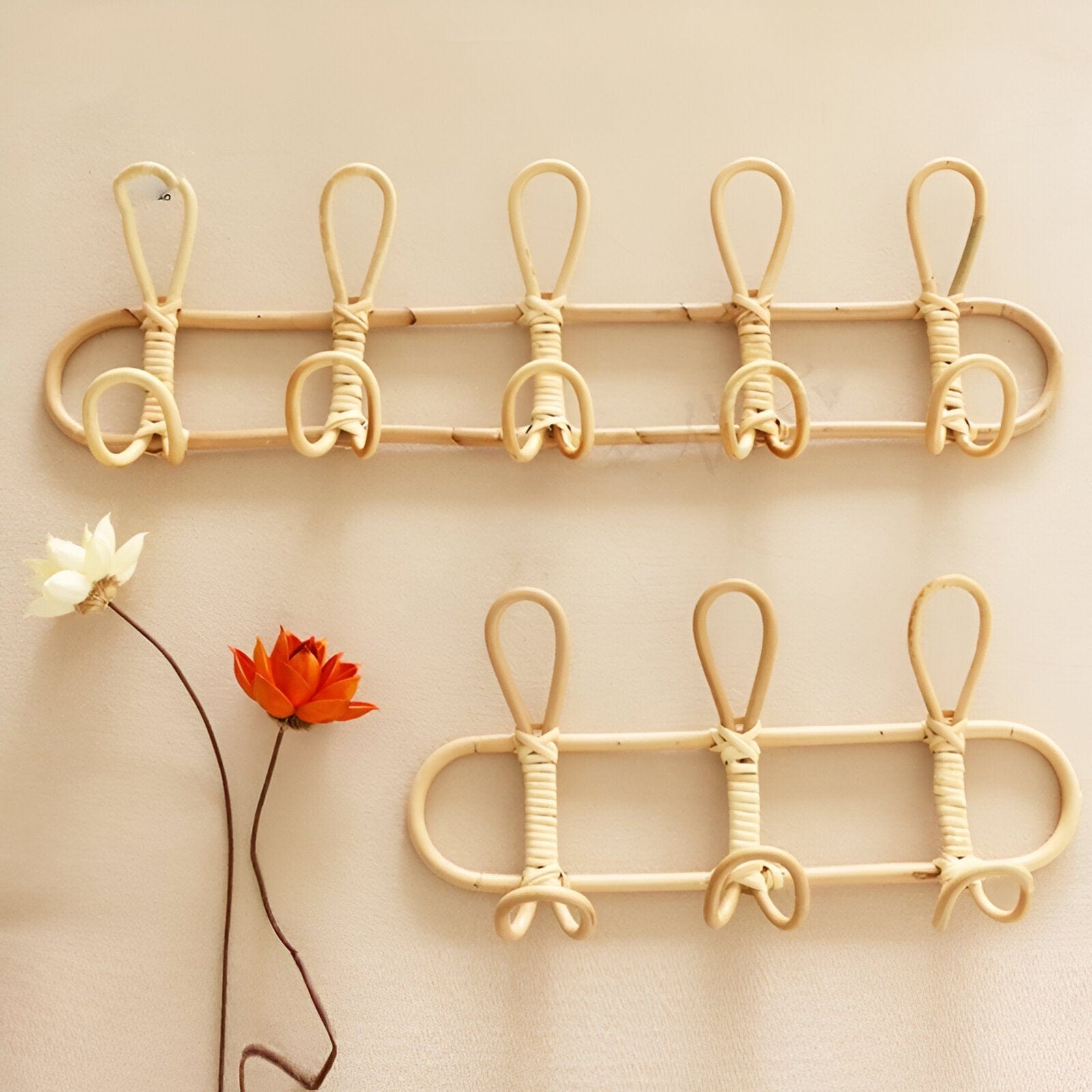 Rattan Trio Hook Wall Hanger