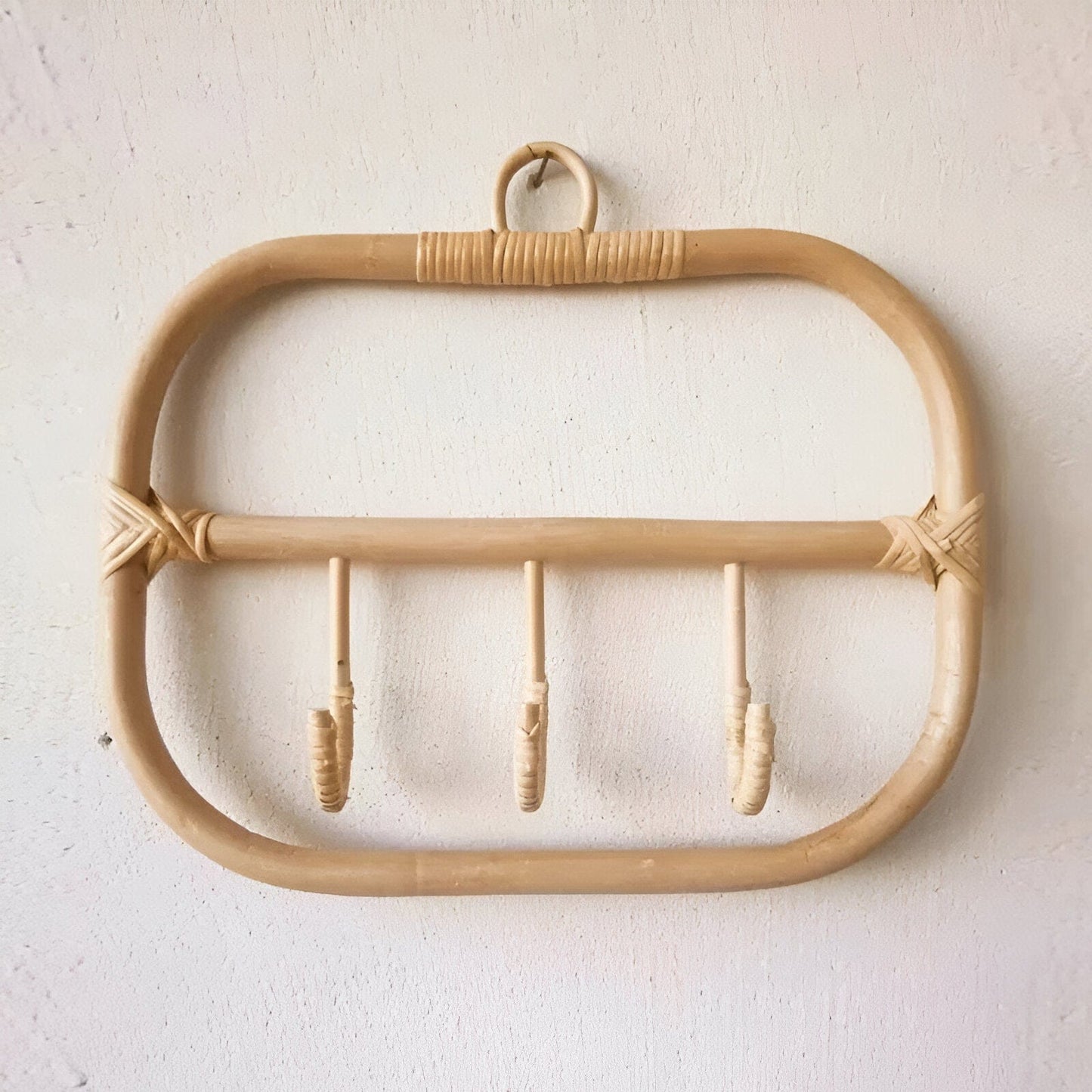 Rattan Trio Hook Wall Hanger