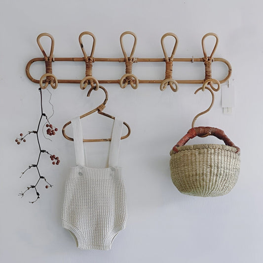 Rattan Trio Hook Wall Hanger