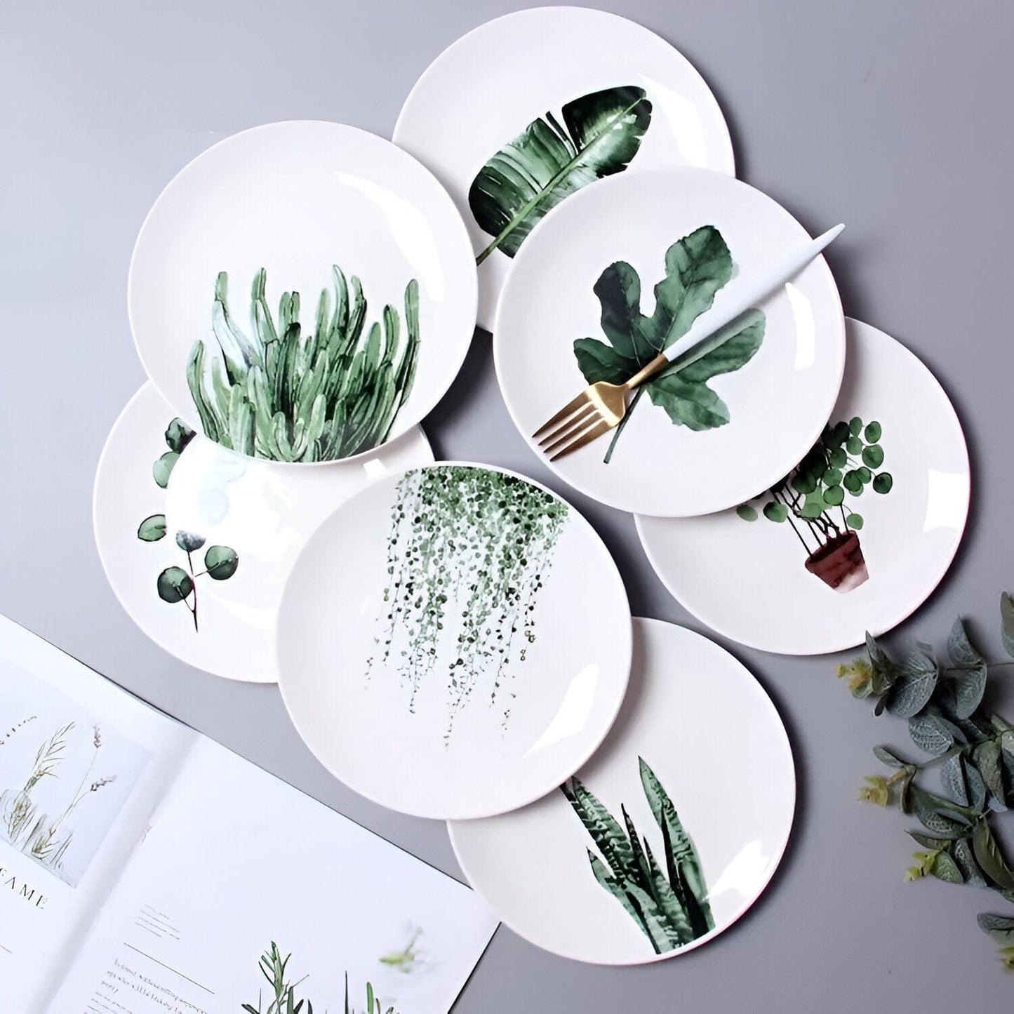 Tropical Minimalist Ceramic Plates