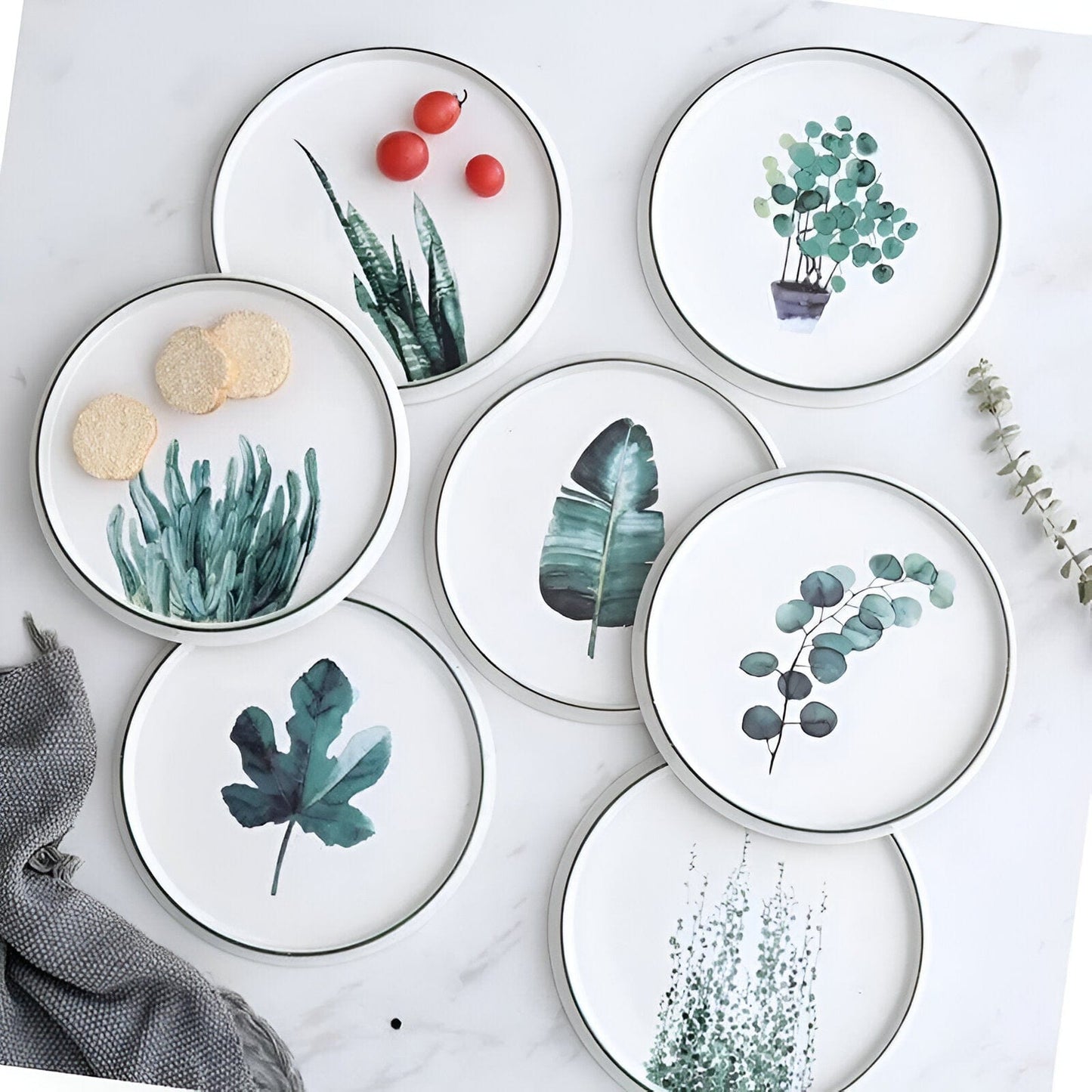 Tropical Minimalist Ceramic Plates