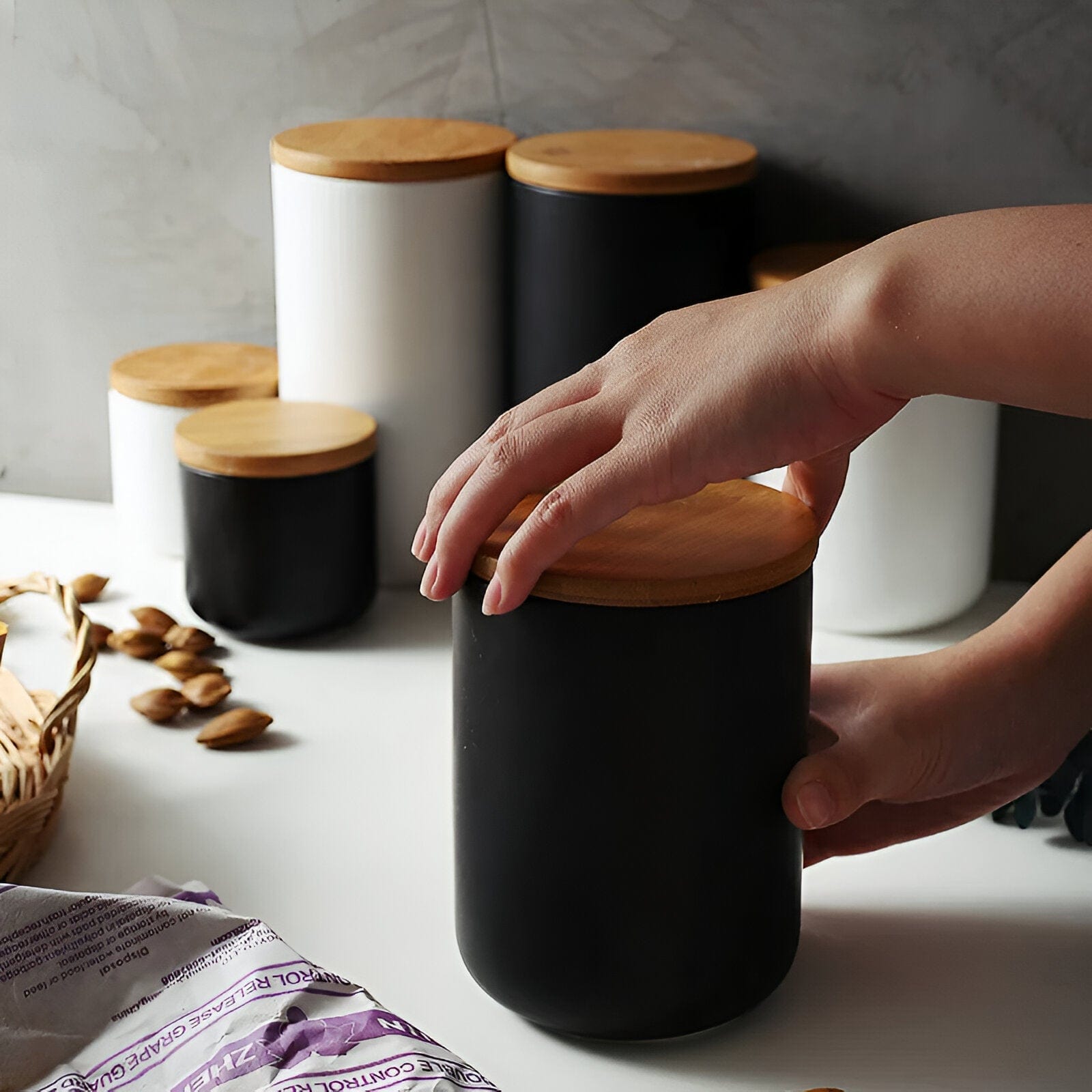 Bamboo & Ceramic Storage Containers